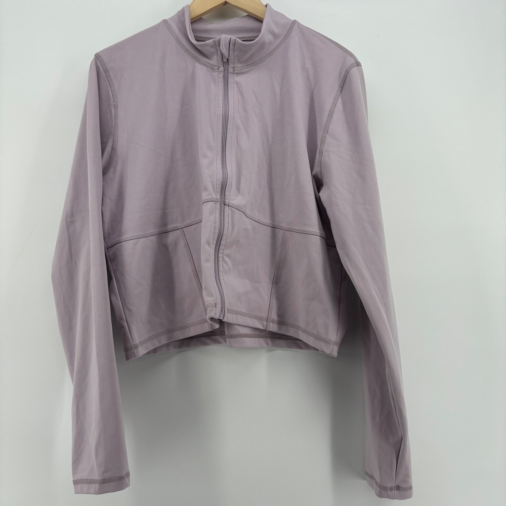 NWT PINK Victoria's Secret Women Jacket XXL Purple Full Zip Mock Neck Activewear - Picture 6 of 8